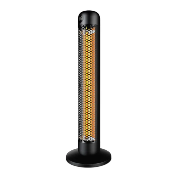 Incalzitor radiant cu Infrarosu, 2000W, senzor de miscare, telecomanda, display LED, 2 trepte de putere, interior-exterior, negru - imagine 1