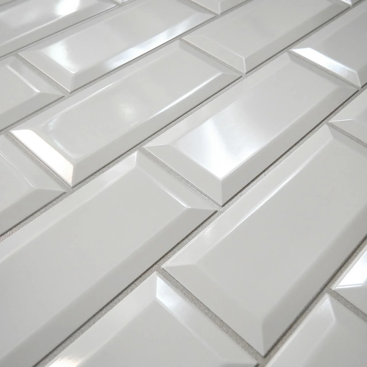 Panou decorativ, PVC, model caramida 3D, alb, 96x48.5 cm