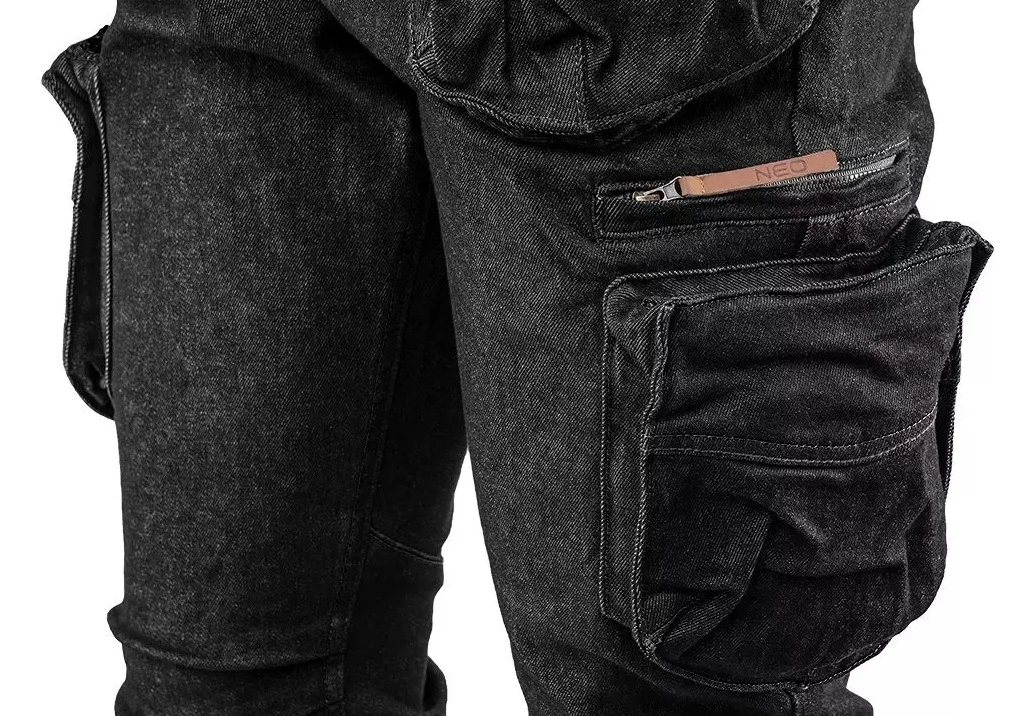Pantaloni de lucru cu 5 buzunare, model DENIM, negru, marime L, NEO