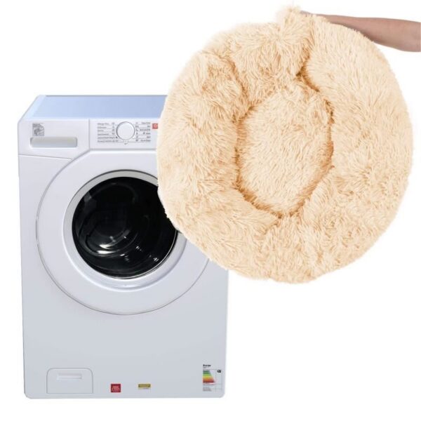 Culcus moale, pentru caine/pisica, crem, 60 cm - imagine 5