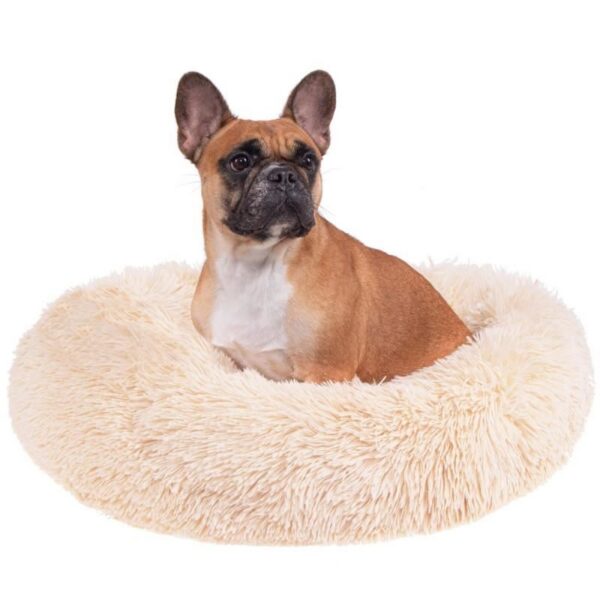 Culcus moale, pentru caine/pisica, crem, 60 cm - imagine 2