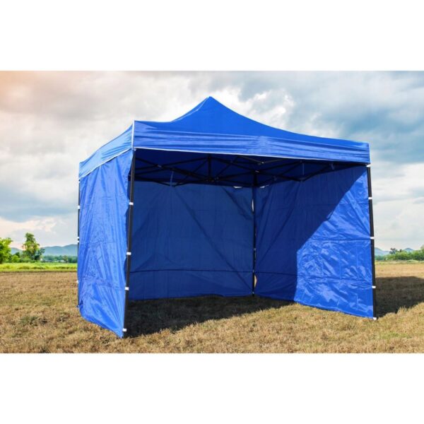 Pavilion pentru gradina/comercial, cadru metalic, 3 pereti, pliabil, albastru, 3x3x3.16 m - imagine 5