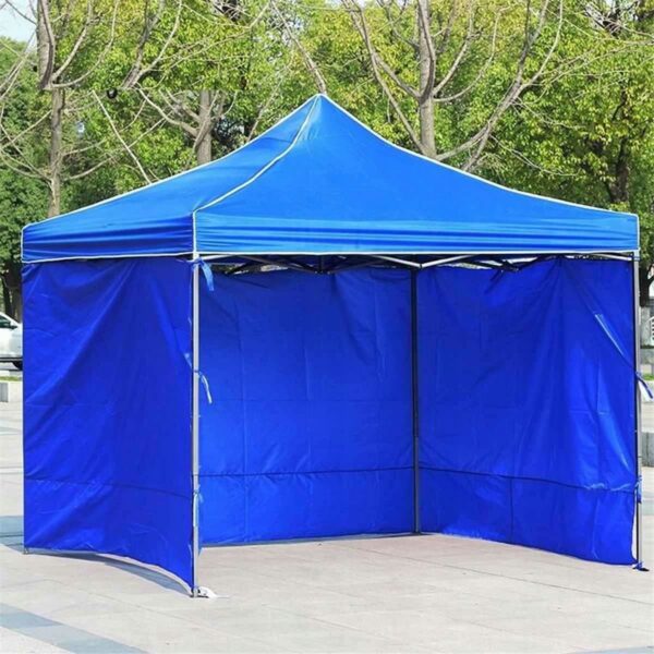 Pavilion pentru gradina/comercial, cadru metalic, 3 pereti, pliabil, albastru, 3x3x3.16 m - imagine 4