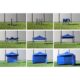Pavilion pentru gradina/comercial, cadru metalic, 3 pereti, pliabil, albastru, 3x3x3.16 m - imagine 6