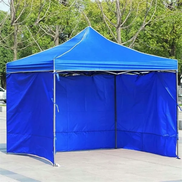 Pavilion pentru gradina/comercial, cadru metalic, 3 pereti, pliabil, albastru, 3x3x3.16 m - imagine 10