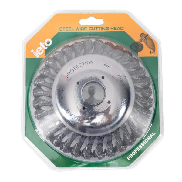 Perie sarma, tip cupa, cu toroane, pentru motocoasa/trimmer, Micul Fermier, 150 mm - imagine 5