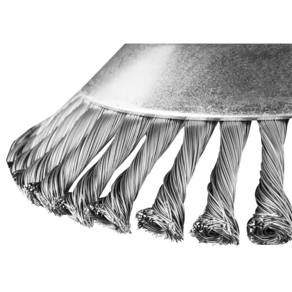Perie sarma, tip cupa, cu toroane, pentru motocoasa/trimmer, otel, 200x25.4 mm, Graphite - imagine 5
