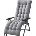 Perna groasa matlasata pentru sezlong de gradina gri HICK Confort, 173 x 50 x 5 cm, bumbac rezistent