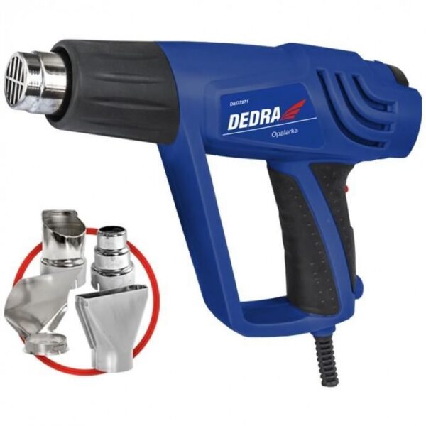 Pistol cu aer cald, 2000 W, cu accesorii, Dedra - imagine 2