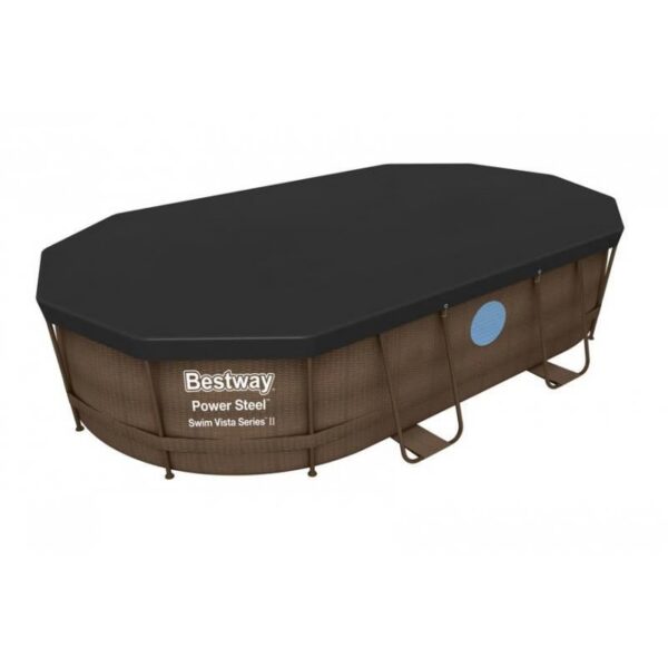 Prelata acoperire piscina, PVC, neagra, 418x230 cm, Bestway Flowclear - imagine 2
