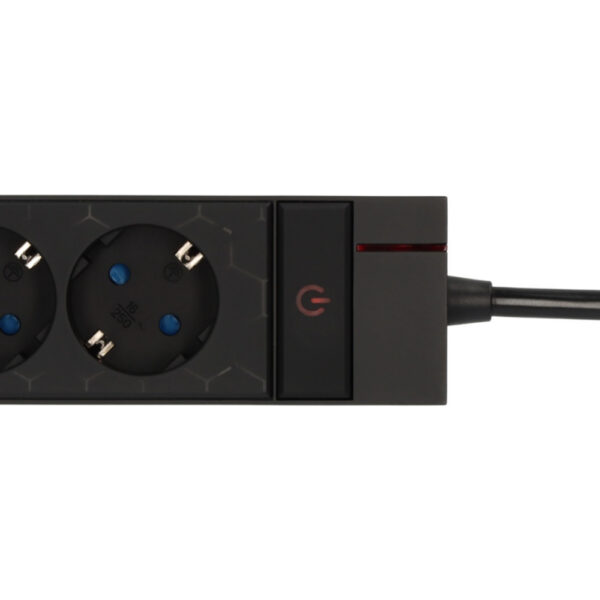 Prelungitor Brennenstuhl Gaming GSL 05 USB, 5 prize, 2 USB, 2.4A, Iluminare LED, 1,5m Buton On/Off, Incarcare rapida - imagine 4