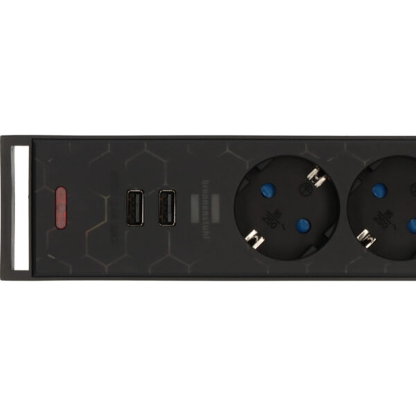Prelungitor Brennenstuhl Gaming GSL 05 USB, 5 prize, 2 USB, 2.4A, Iluminare LED, 1,5m Buton On/Off, Incarcare rapida - imagine 5