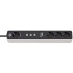 Prelungitor Smart Brennenstuhl Connect Ecolor WIFI, 1.5m, 4prize, 3 canale, Alexa, Google