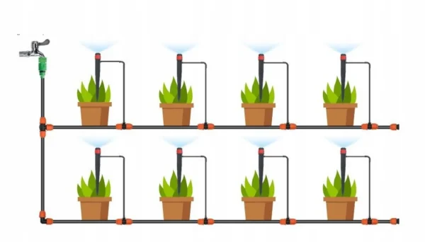 Sistem irigatii cu pulverizare, 10 aspersoare, 71 piese, 10 m, GardenLine - imagine 4