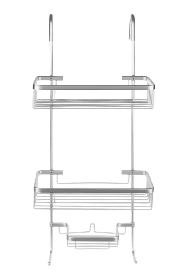 Raft pentru dus suspendat din aluminiu, 3 niveluri, 63cm, argintiu - imagine 6