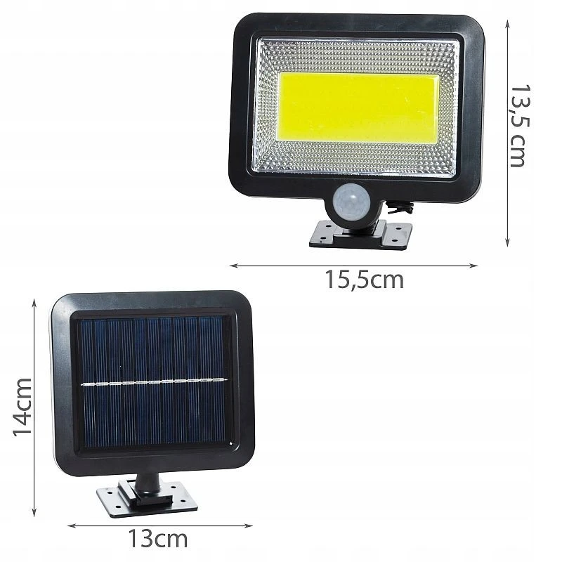 Reflector solar 100 led uri senzor de miscare raza 5 m impermeabil cablu 5 m 12 1