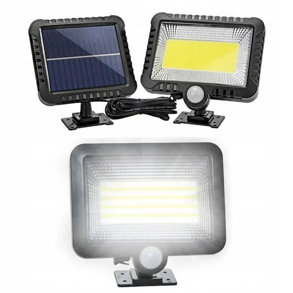 Reflector solar 100 led-uri, senzor de miscare raza 5 m, impermeabil, cablu 5 m - imagine 1
