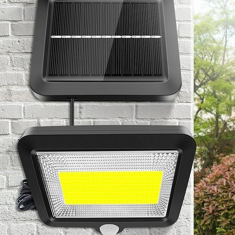 Reflector solar 100 led uri senzor de miscare raza 5 m impermeabil cablu 5 m 9 1