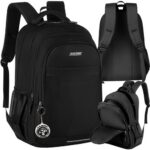 Rucsac de drumetie Kruzzel, M 22 L, negru, 5 compartimente, material rezistent la apa, curele reglabile