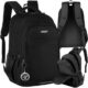 Rucsac de drumetie Kruzzel, M 22 L, negru, 5 compartimente, material rezistent la apa, curele reglabile