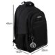 Rucsac de drumetie Kruzzel, M 22 L, negru, 5 compartimente, material rezistent la apa, curele reglabile - imagine 7