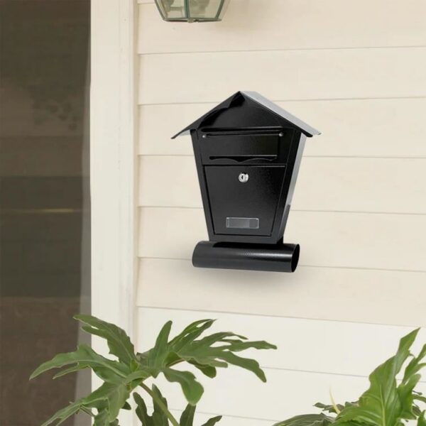 Cutie postala, cu loc pentru ziar, negru, format B6, 29.5x7.5x37.5 cm, Damech - imagine 3