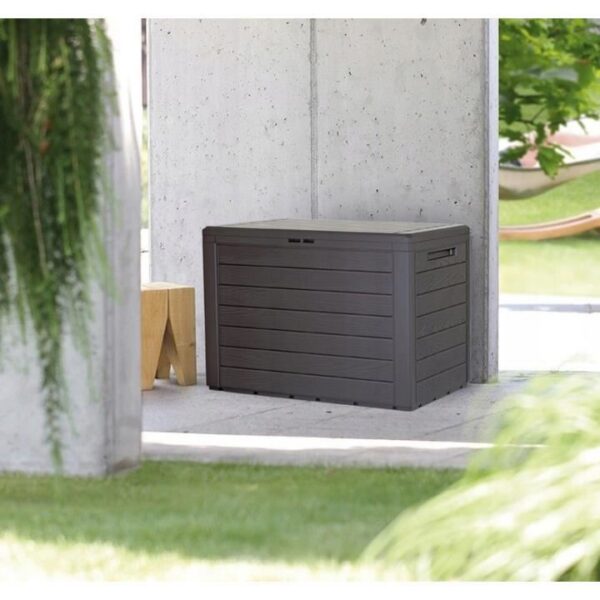 Lada depozitare de gradina, maro inchis, 78x44x55 cm, Woodebox - imagine 3