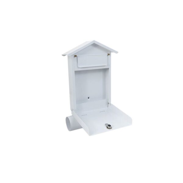 Cutie postala, cu loc pentru ziar, alb, format B6, 23x7x37.5 cm, Damech - imagine 2