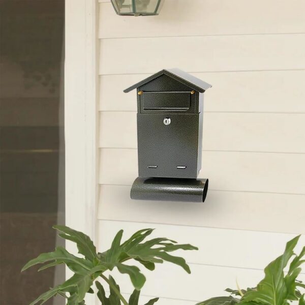 Cutie postala, cu loc pentru ziar, auriu, format B6, 23x7x37.5 cm, Damech - imagine 3