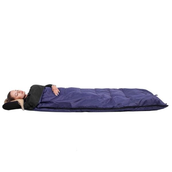 Sac de dormit, turistic, 2 in 1, albastru, 190x73 cm, Springos - imagine 21