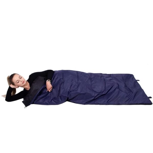 Sac de dormit, turistic, 2 in 1, albastru, 190x73 cm, Springos - imagine 20