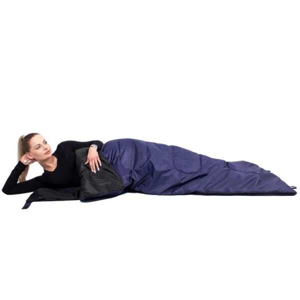 Sac de dormit, turistic, 2 in 1, albastru, 190x73 cm, Springos - imagine 19