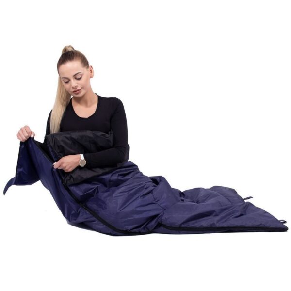 Sac de dormit, turistic, 2 in 1, albastru, 190x73 cm, Springos - imagine 17