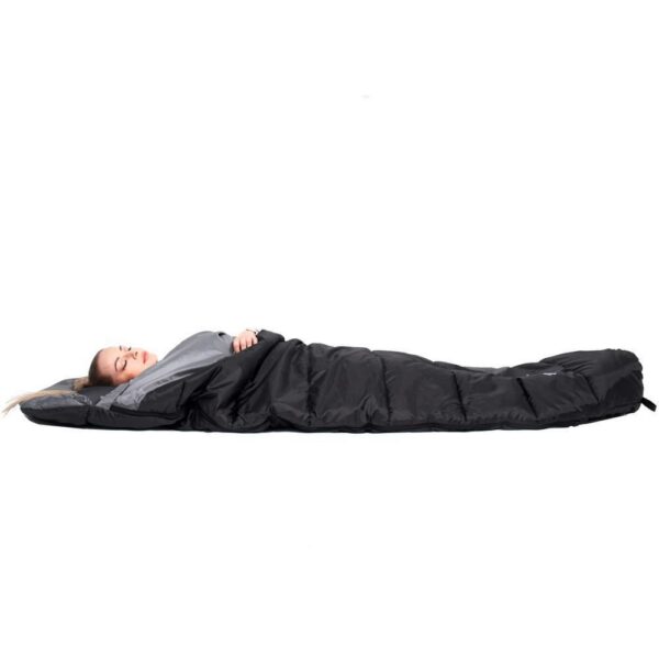 Sac de dormit, turistic, negru si gri, 220x50/80 cm, Springos - imagine 6