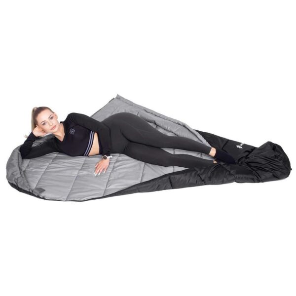 Sac de dormit, turistic, negru si gri, 220x50/80 cm, Springos - imagine 19