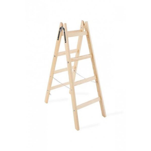 Scara lemn, 2 tronsoane, 4 trepte, carlig pentru galeata, max 150 kg, 1.32 m, Strend Pro - imagine 7