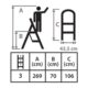 Scara otel, 3 trepte, max 150 kg, 0.70 m, Strend Pro - imagine 2