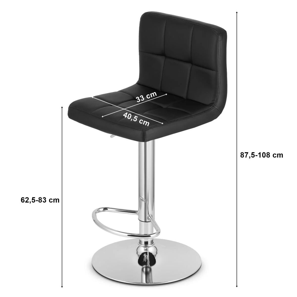 Scaun de bucatarie/bar, Artool, Prot, rotativ, piele ecologica, negru, 41x44.5x87.5-108 cm 1 Scaun de bucatarie/bar, Artool, Prot, rotativ, piele ecologica, negru, 41x44.5x87.5-108 cm