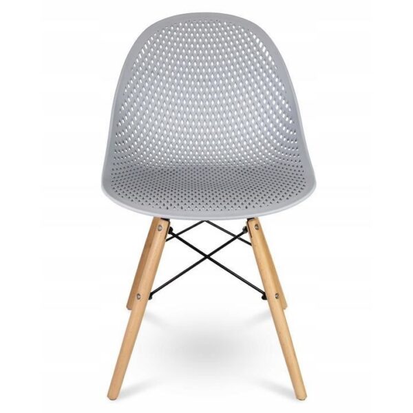 Scaun stil scandinav, PP, lemn, gri, 45x56x77 cm, Cava - imagine 3