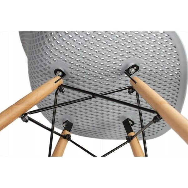 Scaun stil scandinav, PP, lemn, gri, 45x56x77 cm, Cava - imagine 7