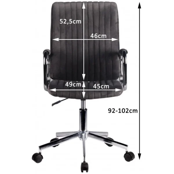 Scaun rotativ, catifea, roz, max 120 kg, 51x61x92/102 cm - imagine 6