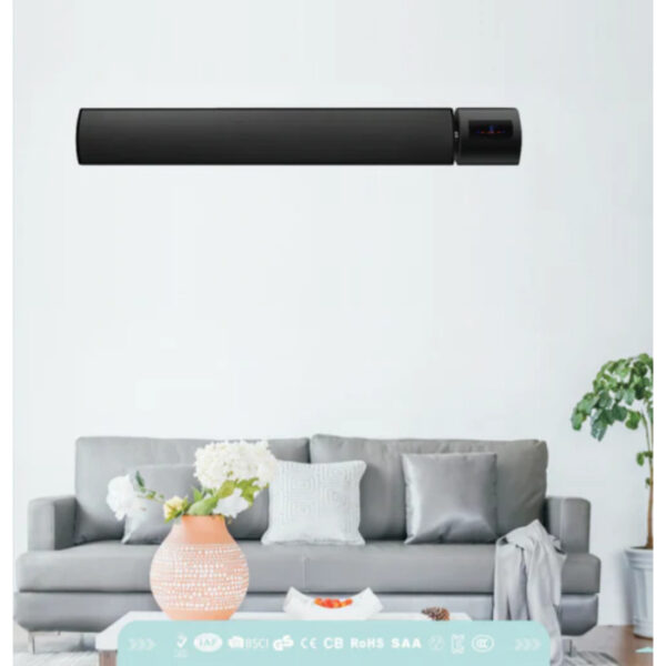 Panou radiant de incalzire cu Infrarosu, 1200W, control WI-FI si telecomanda, Interior-Exterior, display LED, negru - imagine 5