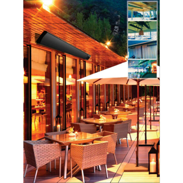 Panou radiant de incalzire cu Infrarosu, 1200W, control WI-FI si telecomanda, Interior-Exterior, display LED, negru - imagine 12