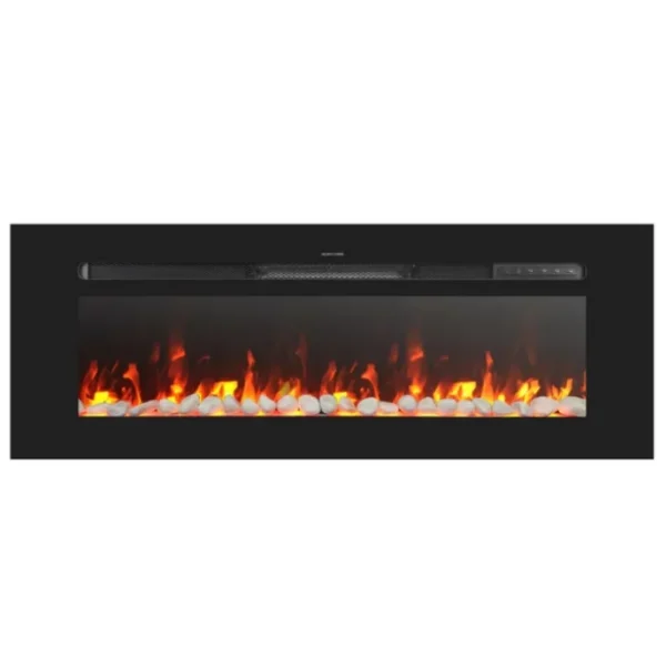 Semineu Electric 3D Luxe Fire incorporabil sau de perete cu Sunet busteni, Smart WIFI, 122 cm, 7 teme de culoare, Functie incalzire, Telecomanda, Timer, 1800W - imagine 4