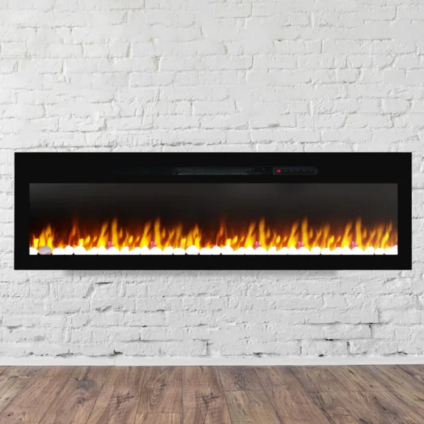 Semineu Electric 3D Luxe Fire incorporabil sau de perete cu Sunet busteni, Smart WIFI, 122 cm, 7 teme de culoare, Functie incalzire, Telecomanda, Timer, 1800W - imagine 2