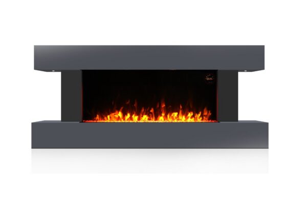 Semineu Electric Luxe Fire 3D cu Sunet busteni, Smart WIFI, 7 teme de culoare, Functie incalzire, Telecomanda, Timer, 1000W/ 2000W, Gri - imagine 4