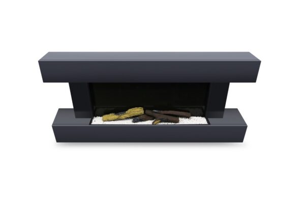 Semineu Electric Luxe Fire 3D cu Sunet busteni, Smart WIFI, 7 teme de culoare, Functie incalzire, Telecomanda, Timer, 1000W/ 2000W, Gri - imagine 7