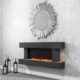 Semineu Electric Luxe Fire 3D cu Sunet busteni, Smart WIFI, 7 teme de culoare, Functie incalzire, Telecomanda, Timer, 1000W/ 2000W, Gri - imagine 2