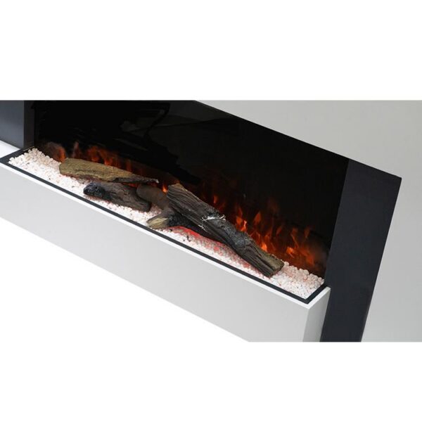 Semineu Electric Luxe Fire Elegance 3D, Studio Sound, Smart WIFI, 132 cm, 7 teme de culoare, Functie incalzire, Telecomanda, Timer, 1000W/ 2000W, alb - imagine 6