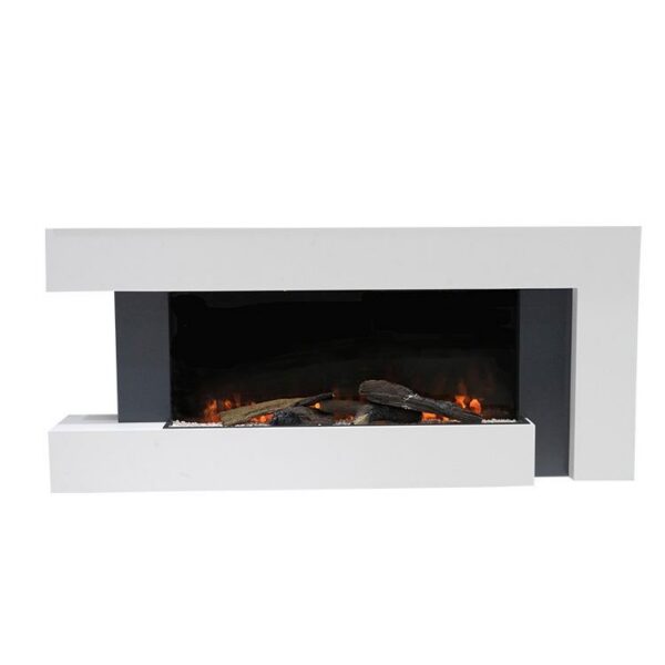 Semineu Electric Luxe Fire Elegance 3D, Studio Sound, Smart WIFI, 132 cm, 7 teme de culoare, Functie incalzire, Telecomanda, Timer, 1000W/ 2000W, alb - imagine 10